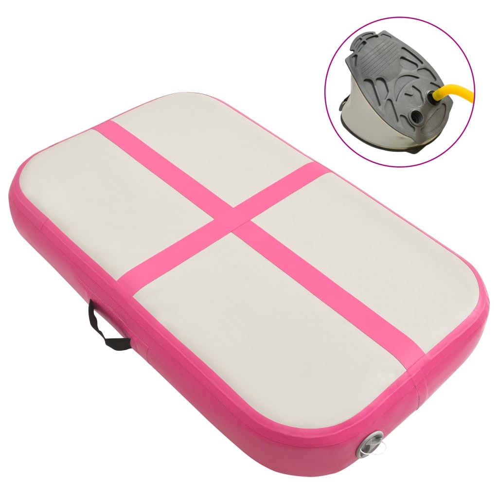 Inflatable Gymnastics Mat with Pump 60x100x20 cm PVC Pink